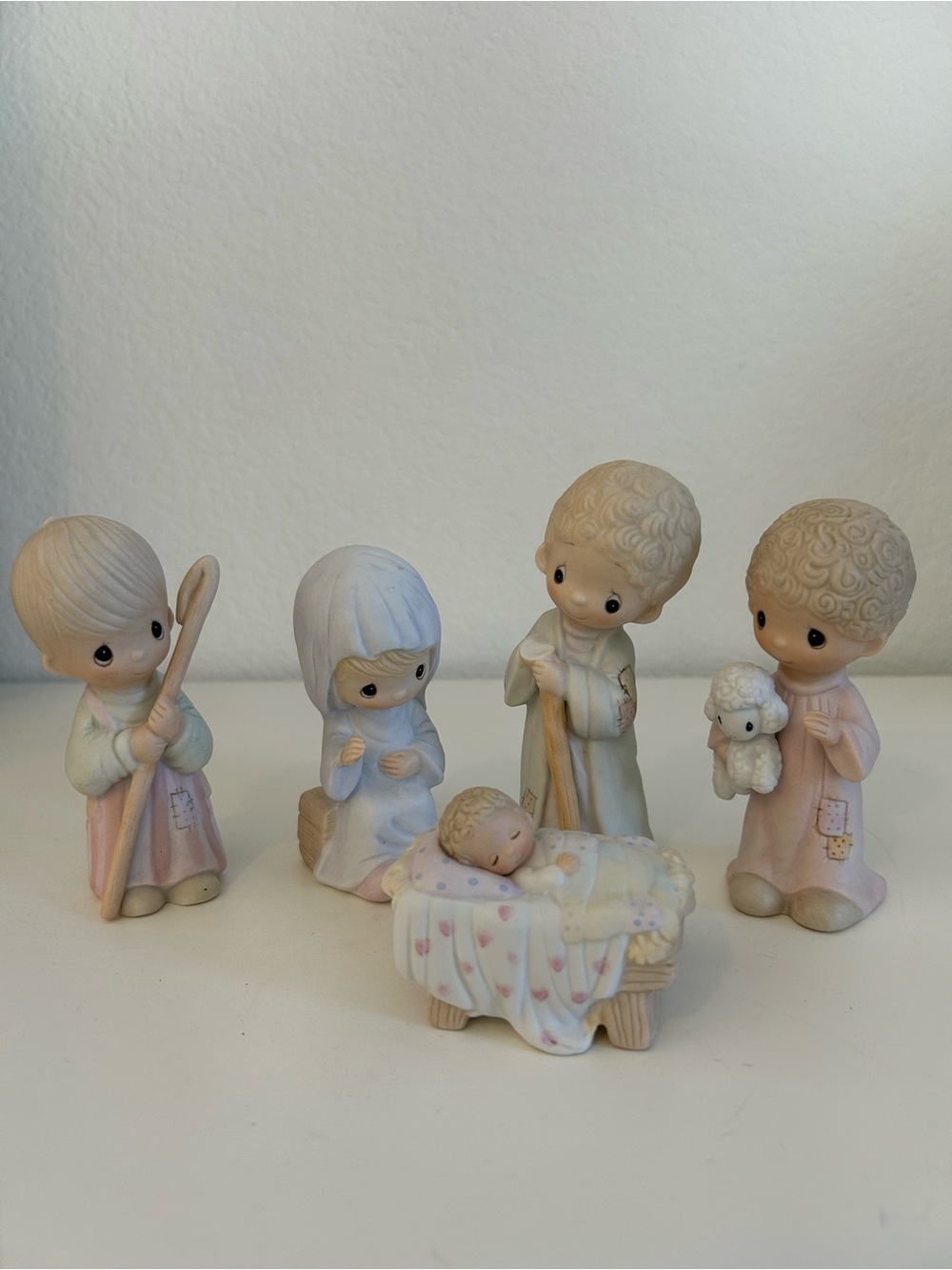 Precious Moments Vintage 1979 Come Let Us Adore Him Porcelain Nativity Set